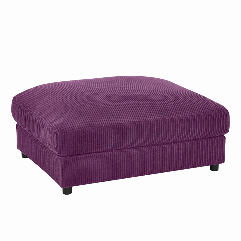 Repose-pieds rembourré en velours côtelé, Mauve