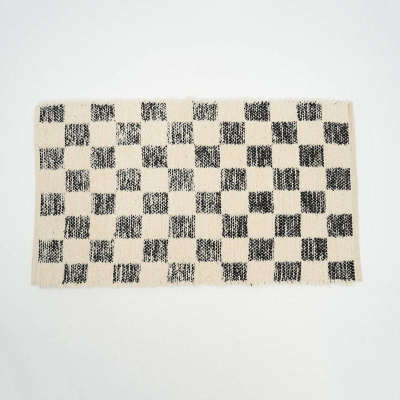 Tapis à carreaux de 36 x 24 po Checker, Noir