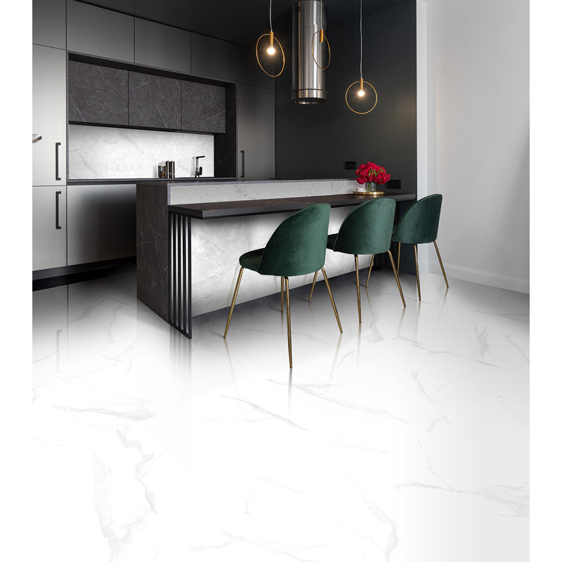 Marmi Di Statuario 24" x 48" Porcelain Marble Look Wall & Floor Tile