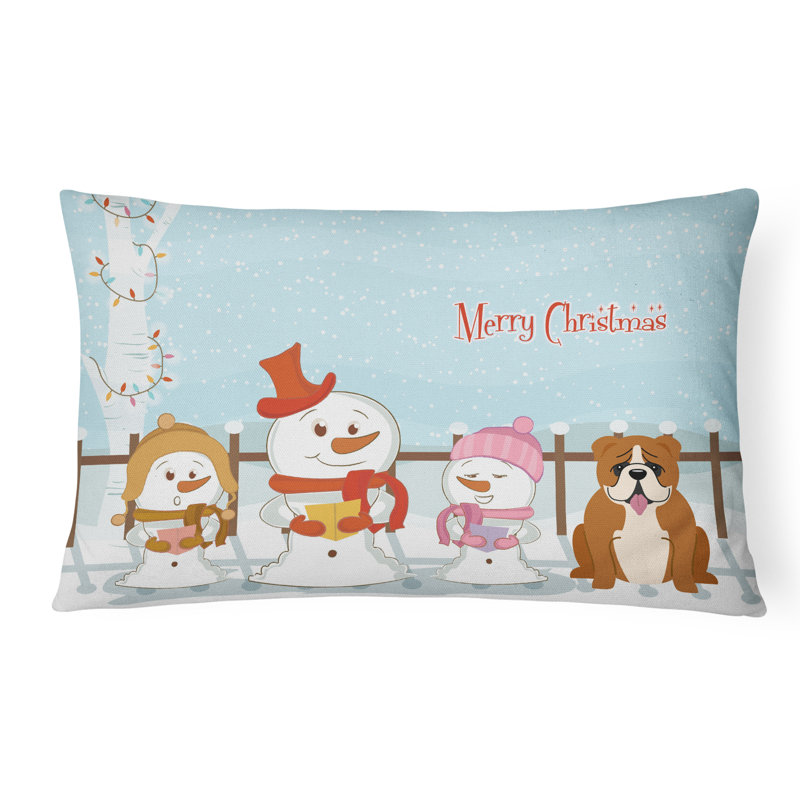 Coussin lombaire intérieur / extérieur Merry Christmas, Rouge / blanc