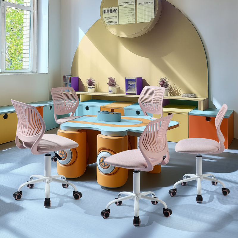 Chaise de bureau moderne avec siège en tissu Denishia, Malmonew rose