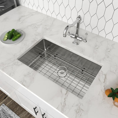33 L x 19 W Undermount 16 Guage Kitchen Sink With Stainless Steel Accessories