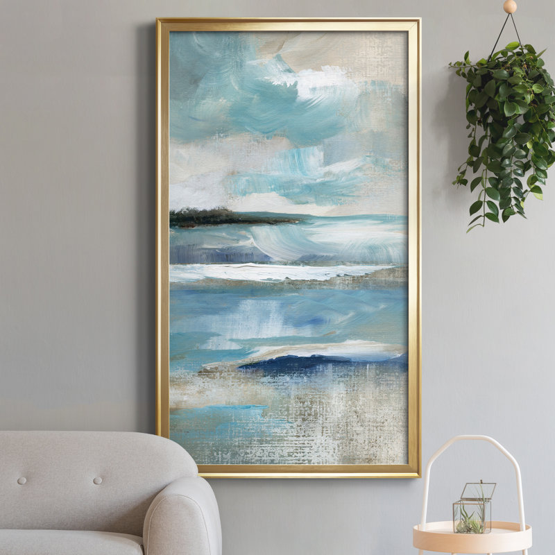 «Distant Drama I», reproduction d'art sur toile encadrée, H 22,5 po x l 42,5 po x P 1,5 po, Doré
