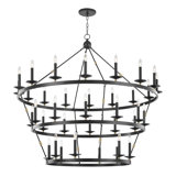Allendale 36 - Light Candle Style Wagon Wheel Chandelier