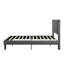 Base de lit tapissier grand format avec tête de lit, support de lattes en bois massif, sommier, aucun sommier requis