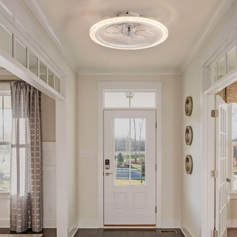 20" Led Ceiling Fans With Light Kit And Remote Control