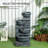 Outdoor Water Fountain with LED, Cascading Bowls Waterfall, Grey