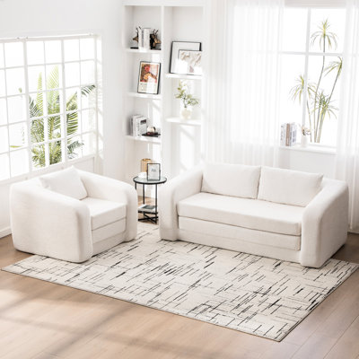 Upholstered 29.84 " Fabric Sofa Bed