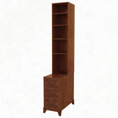 End Table with 3 Drawers, Corner Table with 4 Open Shelves, Tall Side Table for Bedroom and Corner by Red Barrel Studio