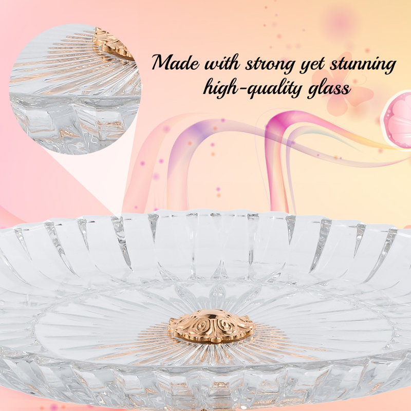 Support à gâteau de base en cristal, Or rose
