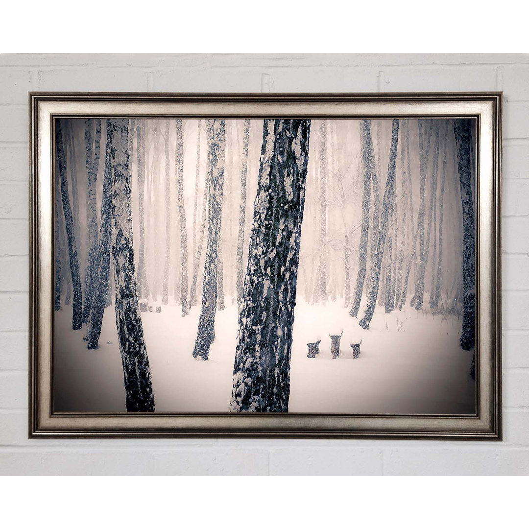 Forest Snowing - Einzelner Bilderrahmen Kunstdrucke