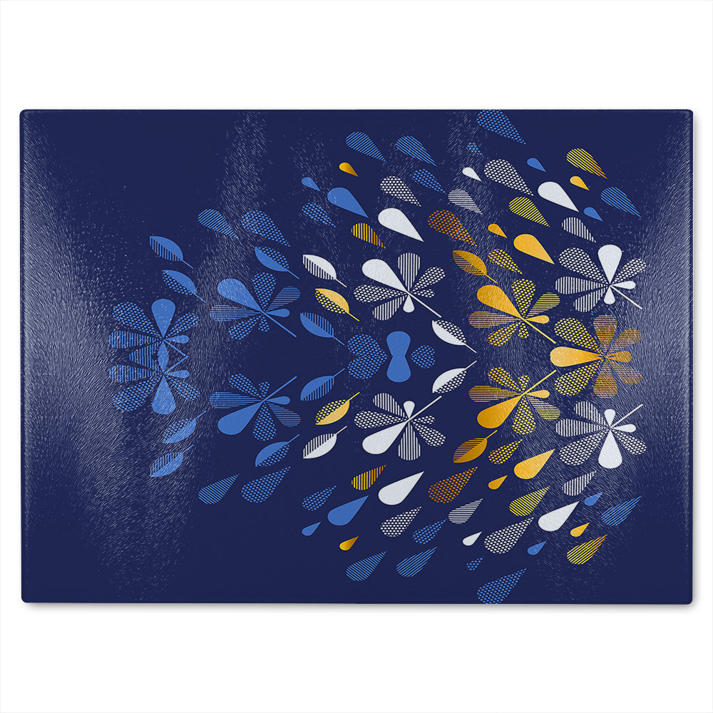 Autumn Print Glass Chopping Board