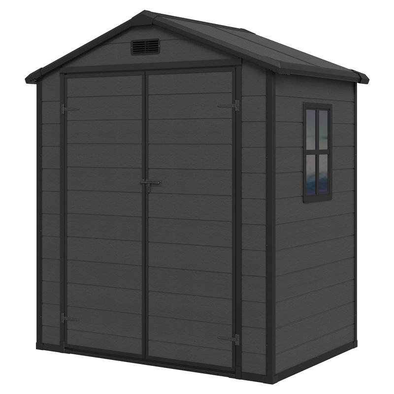 6 ft. W x 4 ft. D Resin Outdoor Storage Shed, Black