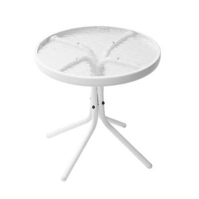 18In Round Outdoor Side Table,White