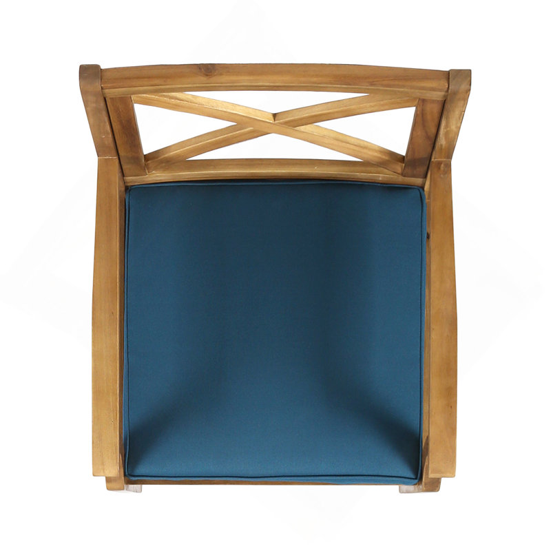 Chaise de salle à manger Perla, 2 pièces, avec 2 coussins, pour cour, bord de piscine, jardin