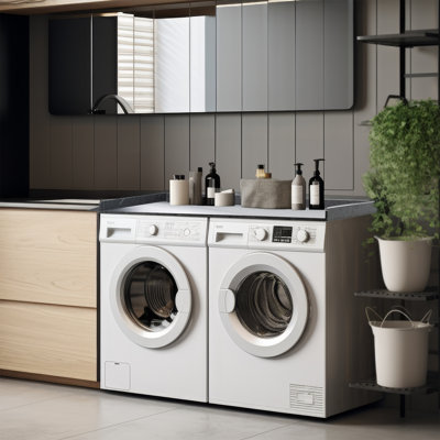 Life Finds Black Marble Pattern Washer/Dryer 54 Inch Countertop
