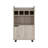 Modern Bar Cart with 2 Open Shelves  4 Cubbies and Cabinet-2117371460