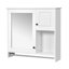 Armoire de salle de bain murale avec miroir, armoire à pharmacie murale avec 2 tablettes