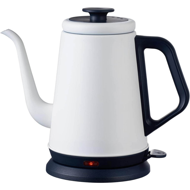 White Stainless Steel Electric Gooseneck Tea Kettle