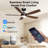 52" 5-Blade Smart Ceiling Fan with Light, WiFi/APP/Voice/Remote, 6 Speed High Airflow Low Noise DC Motor Reversible Airflow-799656588-799656589