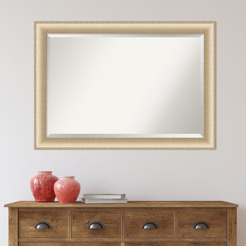 Miroir d'appoint mural Peltz, Or brossé, 28,75 po x 40,75 po