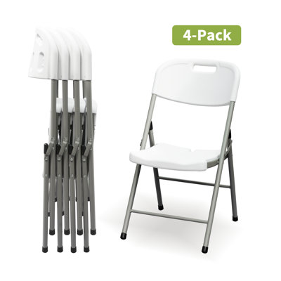 Ensemble de chaises pliantes empilables en plastique / résine (ensemble de 4)