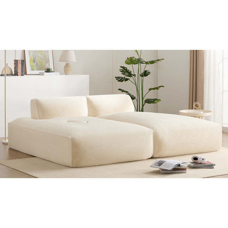 Canapé modulaire surdimensionné de 90 po Boneless, Tissu beige