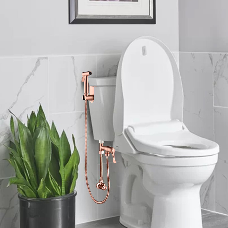 Elongated Hand Held Bidet, Rose Gold