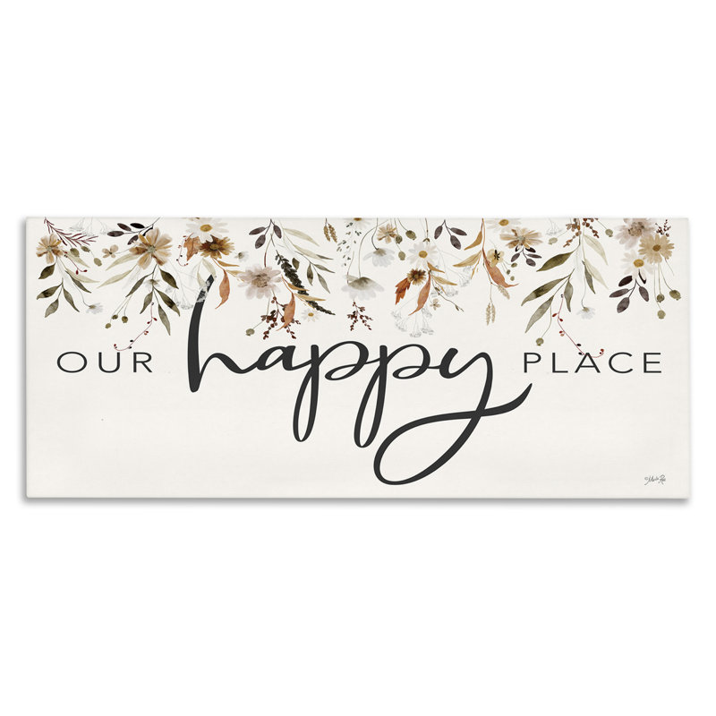 «Our Happy Place Florals», art mural sur toile par Marla Rae, H 10 po x l 24 po