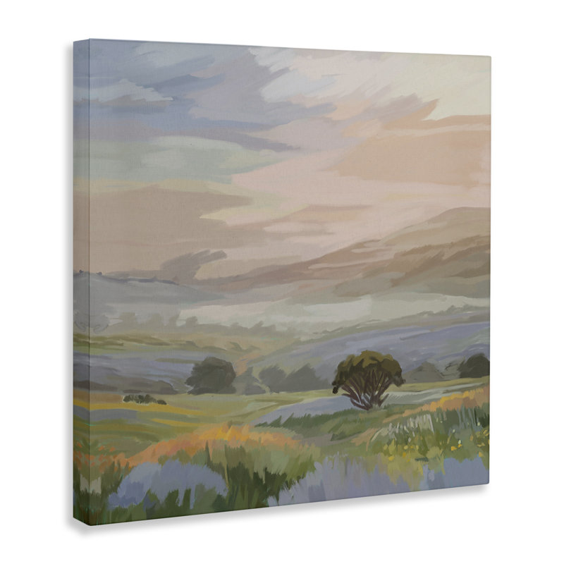 «Warm Sunrise over California Mountains», art mural sur toile, par Amelia Noyes, H 24 po x l 24 po