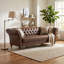 Canapé Chesterfield en cuir brun 88,5 po Classic