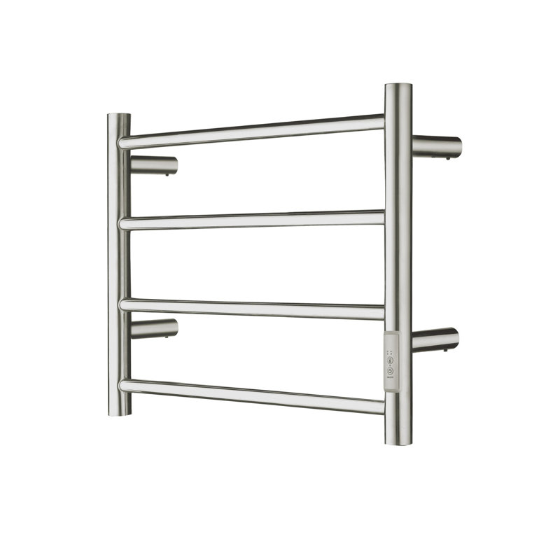 Chauffe-serviettes Gabriella 4 barres rondes en nickel brossé, Brushed Nickel