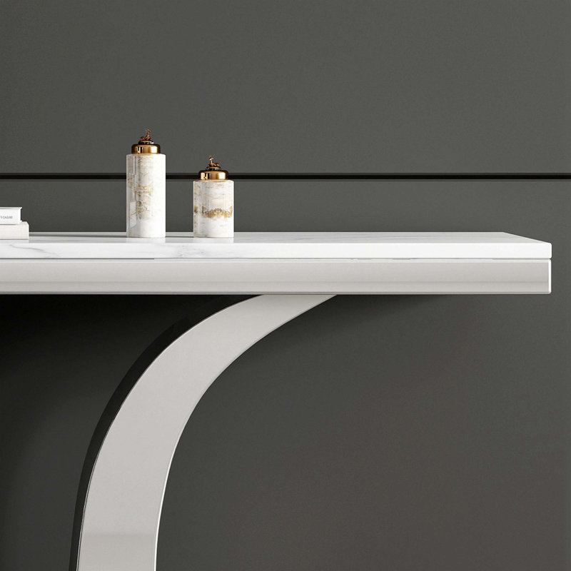 Console de 50 po, Blanc, Argent