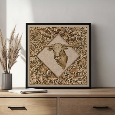 Leather Longhorn by Cindy Jacobs Art Print
