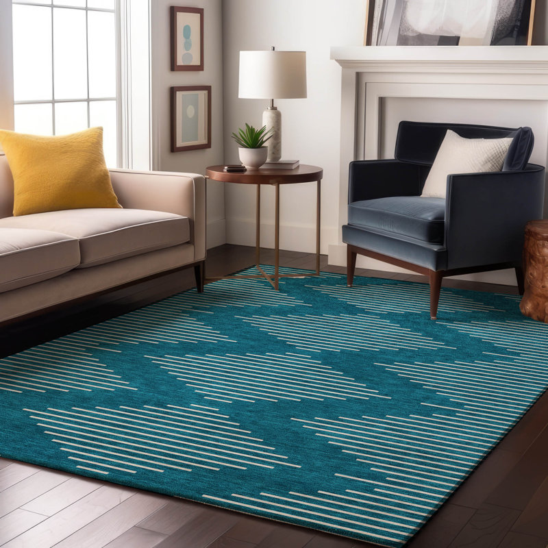 Premium Machine Washable Colmenero AMF1016 Geometric Rug, Rectangle 10' x 14'