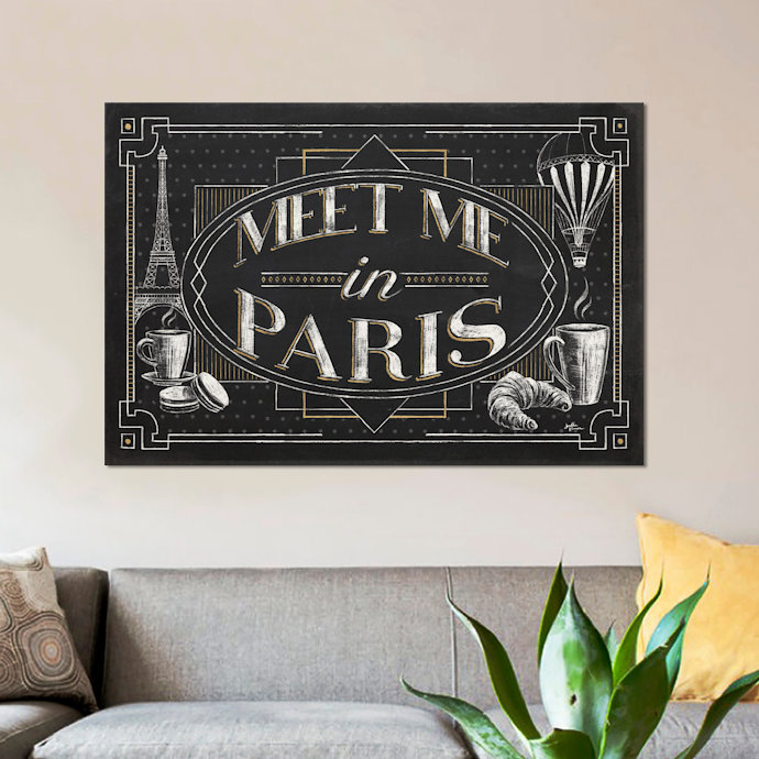 « vive paris iv », art textuel sur toile tendue, H 26 po x l 40 po x P 1,5 po, Toile tendue, Pas de tapis