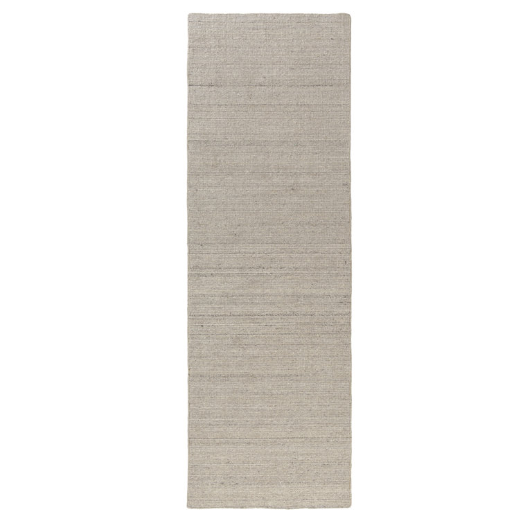 Modern Solid Hand-Made Hand-Woven Wool/Cotton Area Rug