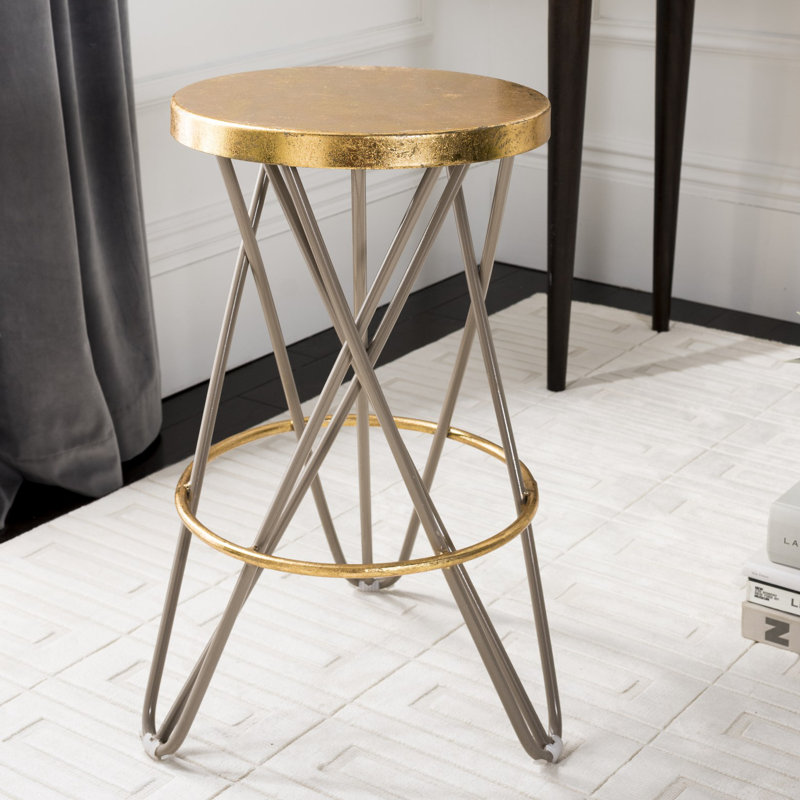 Dimitri Counter Stool with Metal Frame, Beige
