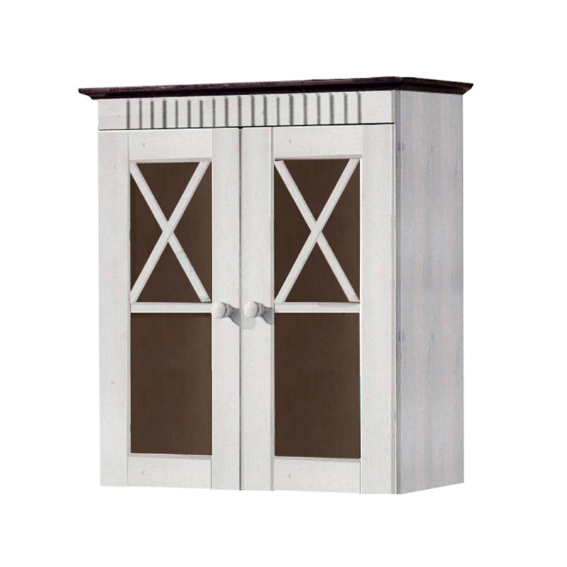 Vernita Solid Wood Bathroom Cabinet, Havana White Lacquer