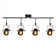 Track Kit Semi Flush Mount Close To Ceiling Light Fixture, 4 Sources, Black