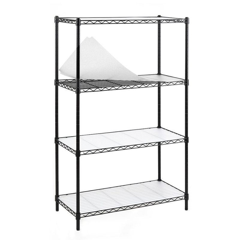 Ezra Heavy Duty Steel Wire Shelving Unit With Liners By Efine, Black