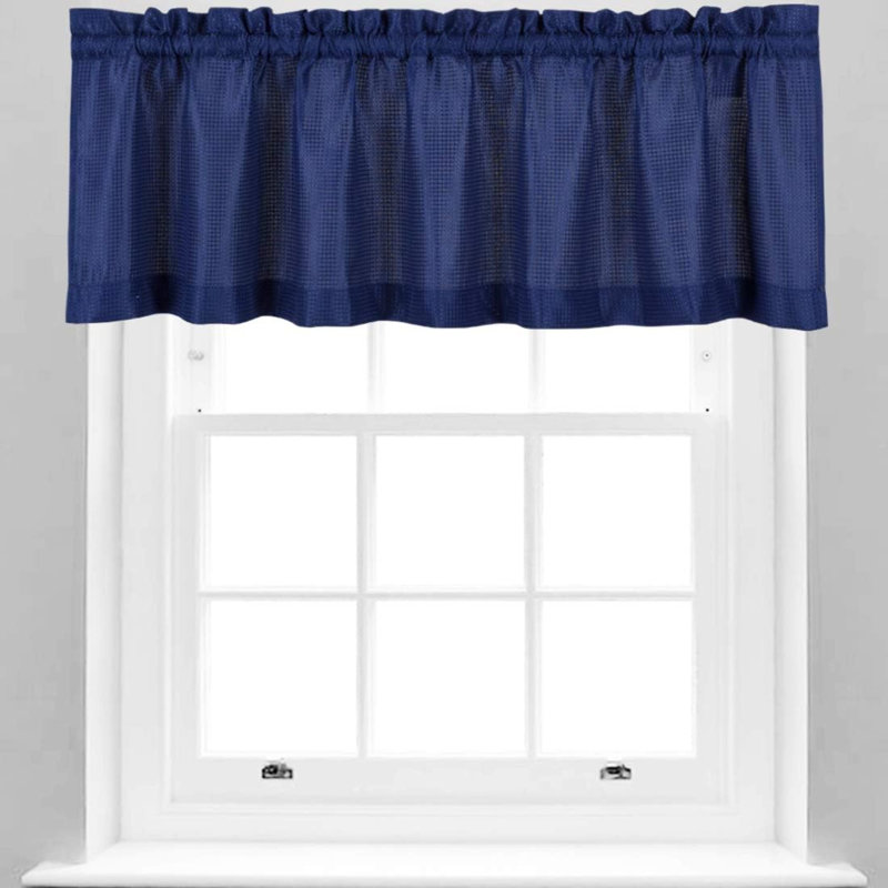Marites Tailored Window Valance, Navy Blue
