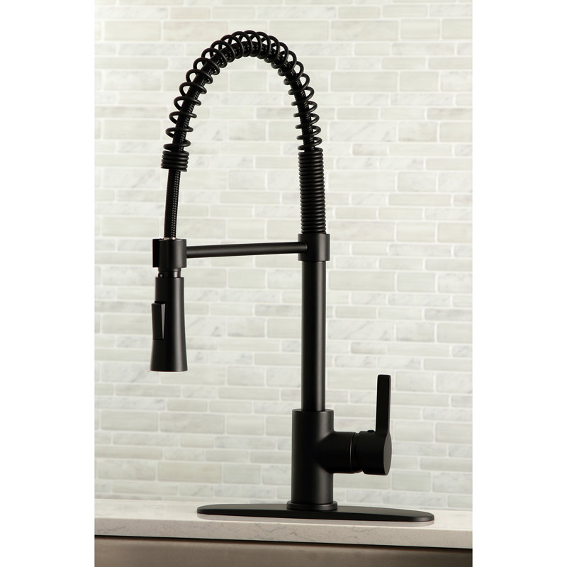 Robinet de cuisine à poignée simple pull down Gourmetier, Noir
