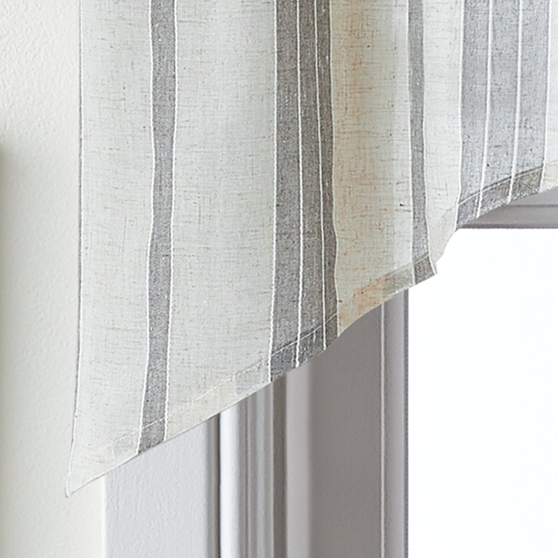 Salerna Striped Swag 54'' W Window Valance in Gray