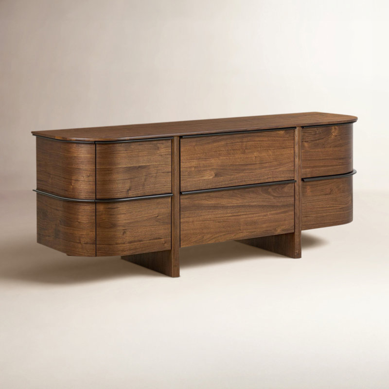 Theo 6 Drawer Dresser-Dark Brown Walnut Veneer