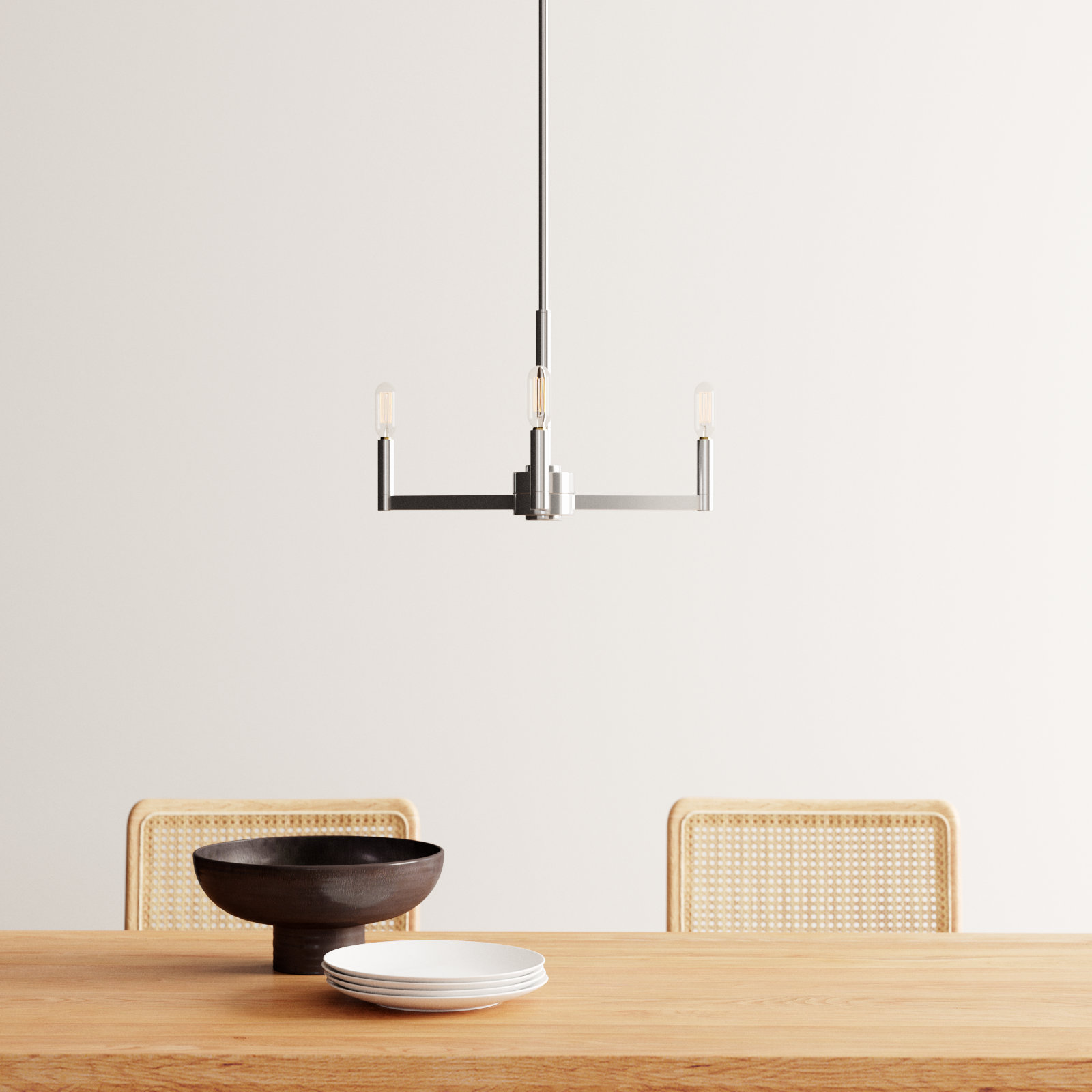 5-Light Chandelier, Brushed Nickel, 10.5"H x 10"W x 10"D