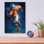 Art mural en verre, 12 po x 16 po «American Fotball Legend 2» par Ann Klee