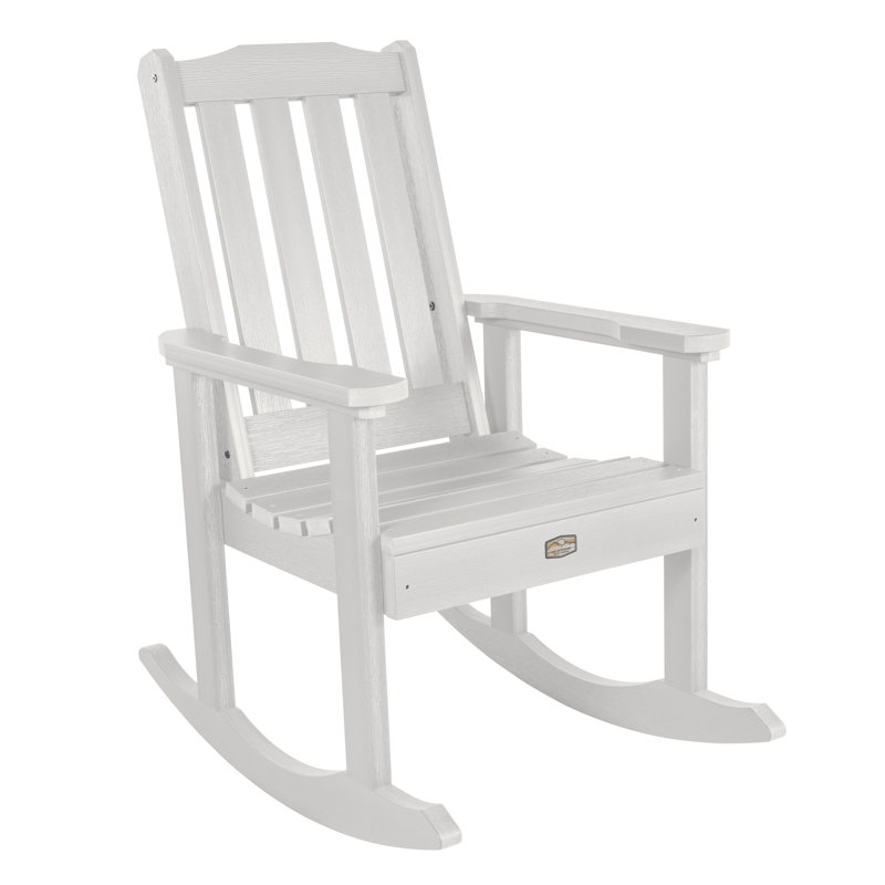 Chaise berçante d'extérieur en plastique, Blanc