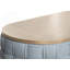 Table basse en chenille bleu sarcelle clair