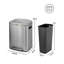 40L Dual Trash Can Kitchen Waste Rubbish Garbage, Dual Step Garbage Can & Recycle Bin with 2 Removable Inner Buckets (Silver, 40L)